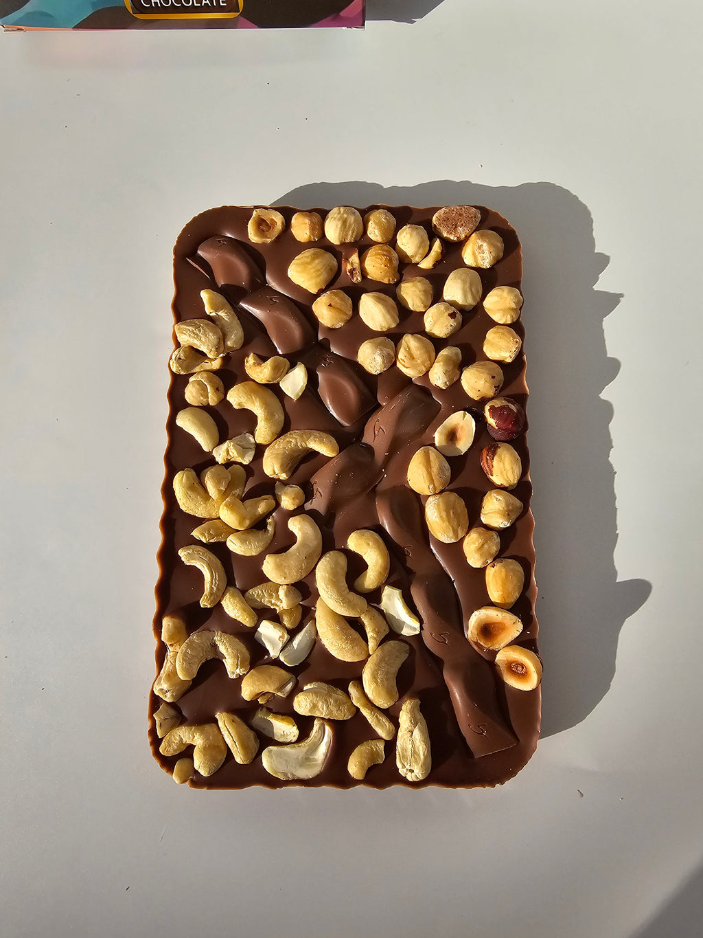 Nutty Hazelnuts & Cashews Belgian Chocolate Slabs 300g