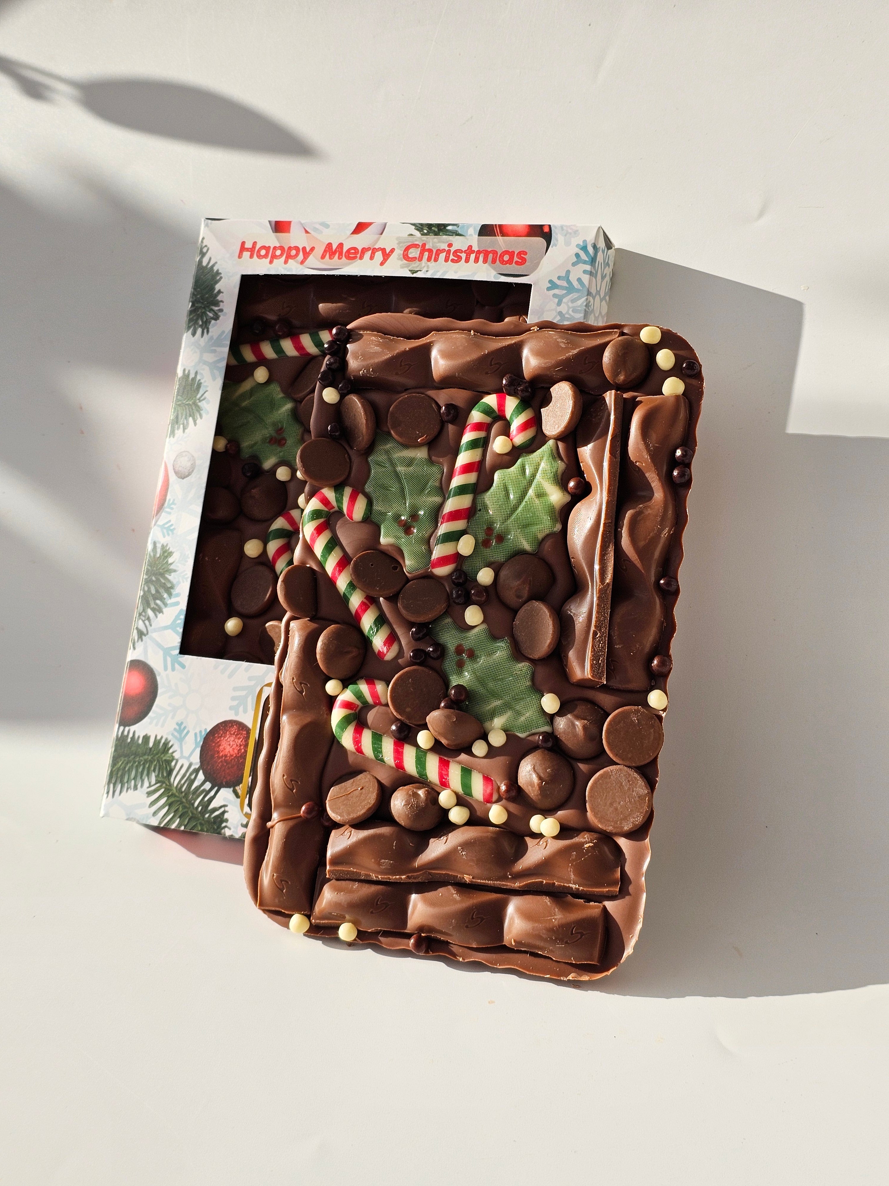 Holly Jolly Cappuccino Milk Belgian Chocolate Slab 300g