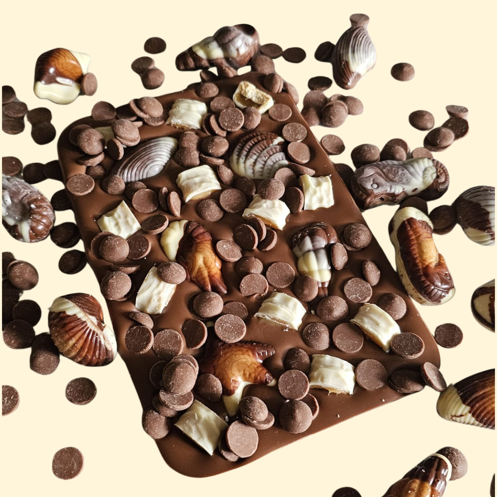 Seashells & White Twix Belgian Chocolate Slab 300g
