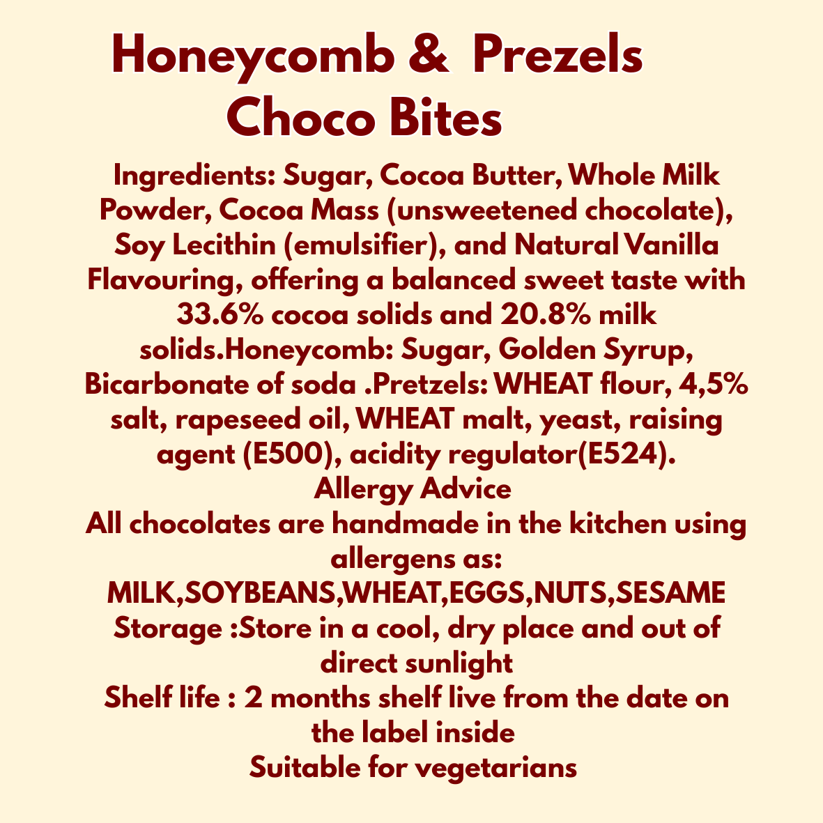 Honeycomb & Pretzel Choco Bites - 200g Milk Belgian Chocolate -Handmade Chocolate Pouch