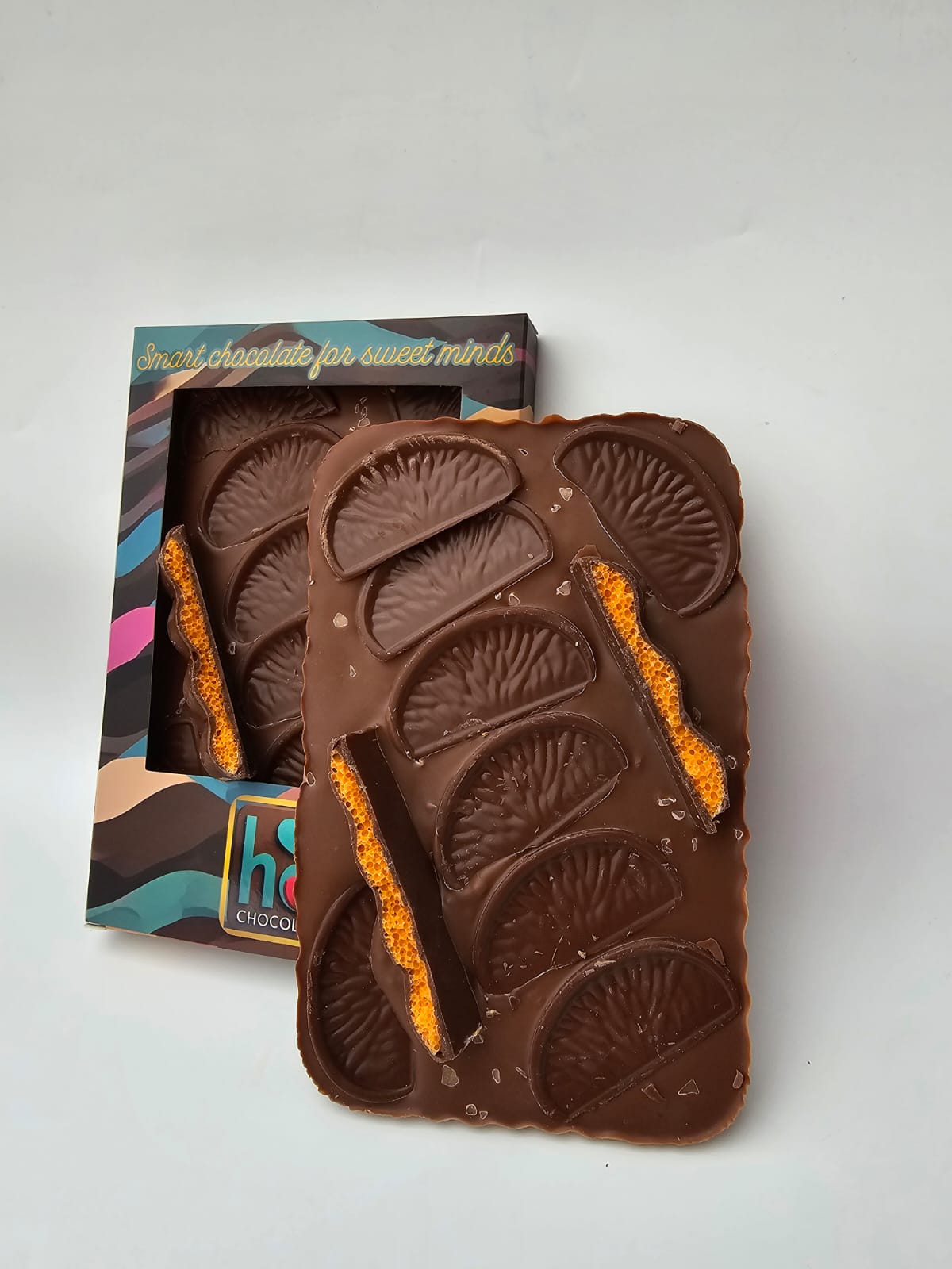 Popping Candy Orange Chocolate Slab 300G