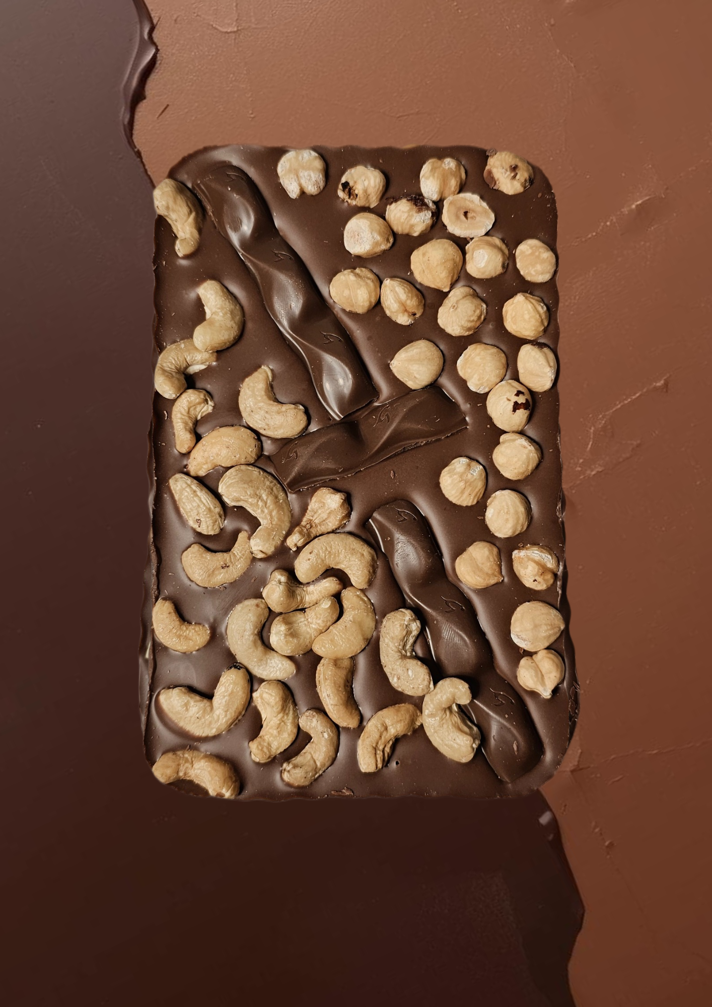 Nutty Hazelnuts & Cashews Belgian Chocolate Slabs 300g