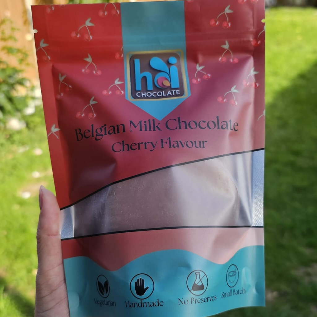 Cherry Flavoured Belgian Chocolate Disks 200 g