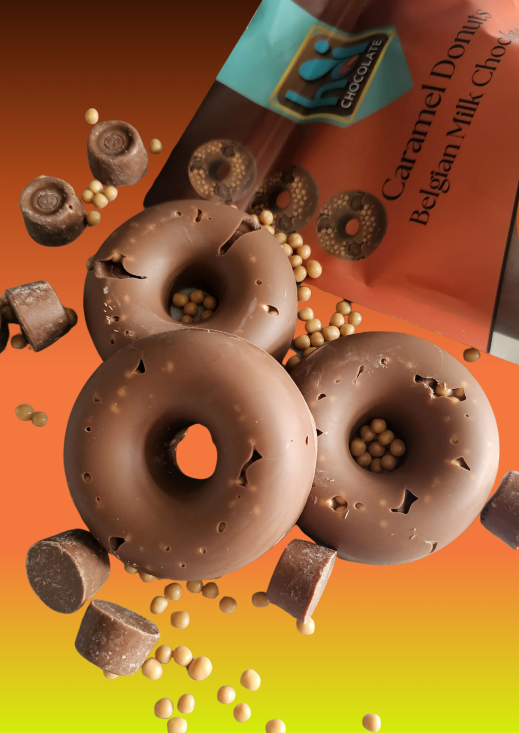Caramel Rollos Belgian Chocolate Donuts Shape 200g